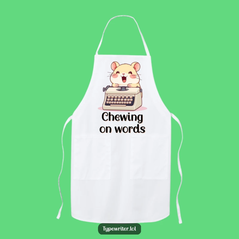 Funny Hamster Typewriter Apron: Chef's Words and a Perfect Funny Gift