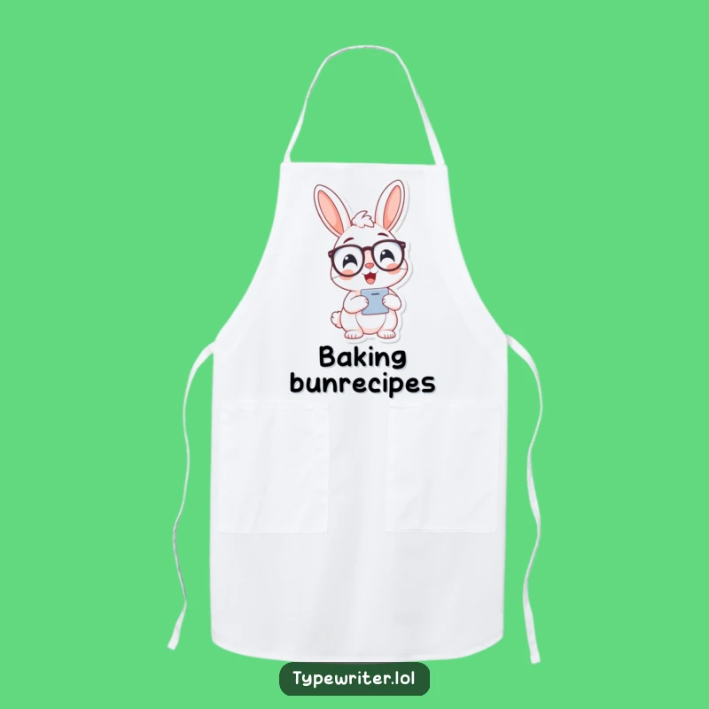 Funny Bunny Typist Apron: Cheerful Chef's Scholar, a Smart Funny Gift