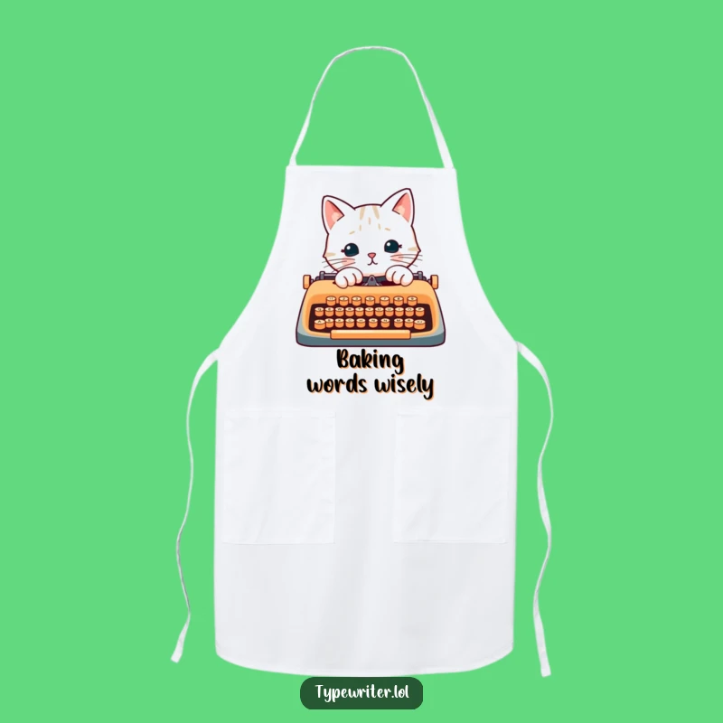Funny Cat Writer Apron: Paw-typing Culinary Scribe, a Creative Funny Gift