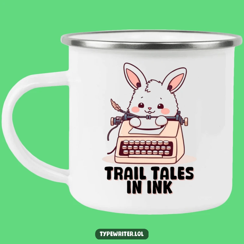 Funny Bunny Letter Writing Camping Mug: Cheerful Rabbit Outdoor Cup