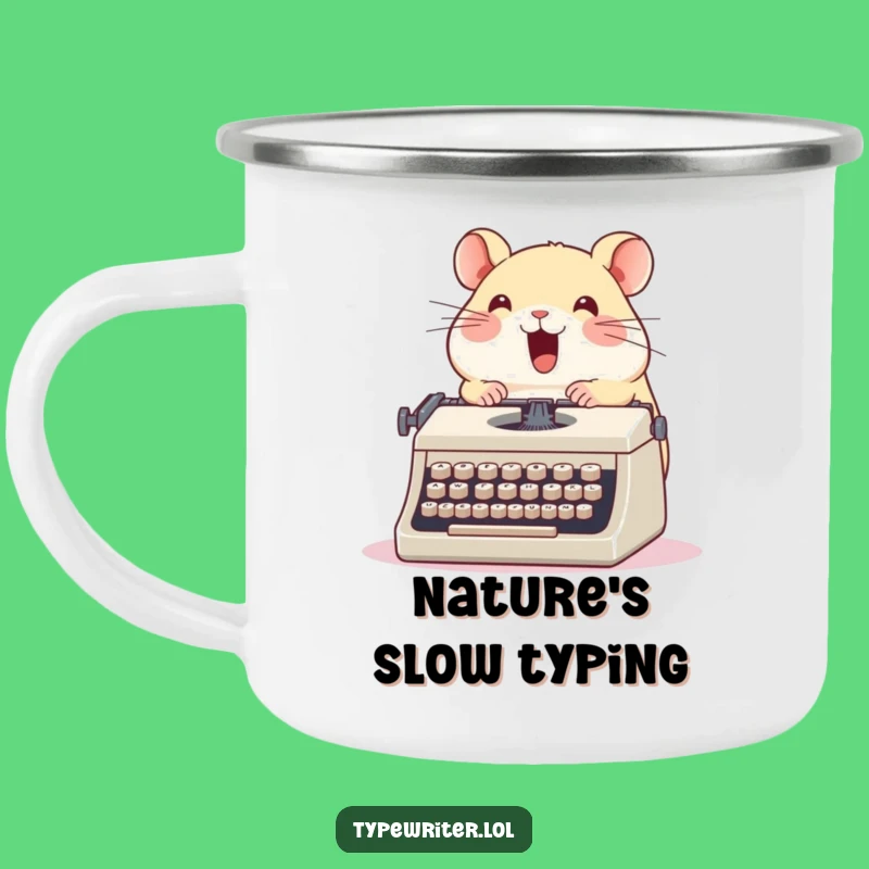 Funny Hamster Typewriter Camping Mug: Outdoor Inspiration and Perfect Funny Gift