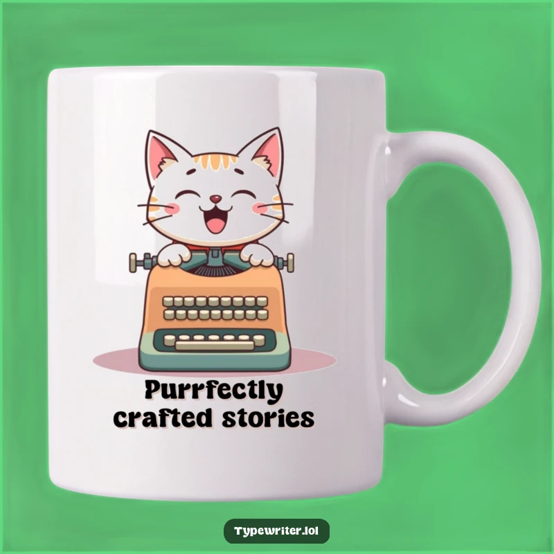 Funny Cat Writer Mug: Hilarious Vintage Typewriter Cat Gift