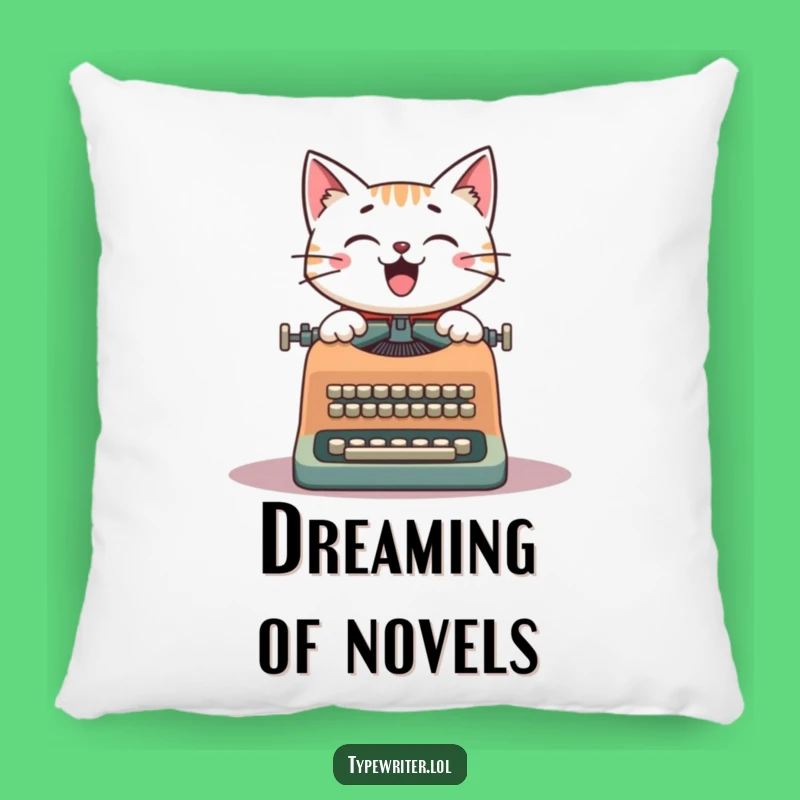 Funny Cat Writer Pillow: Cute and Comfy Literary Accent