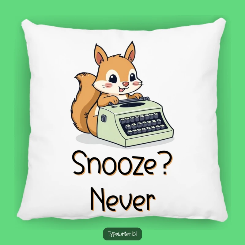 Funny Squirrel Typing Pillow: Busy Critter's Cozy Corner - Comfy Funny Gift