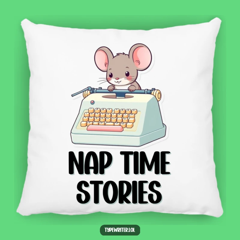 Funny Mouse Typewriter Pillow: Whimsical Character's Cozy Corner - Comfy Funny Gift