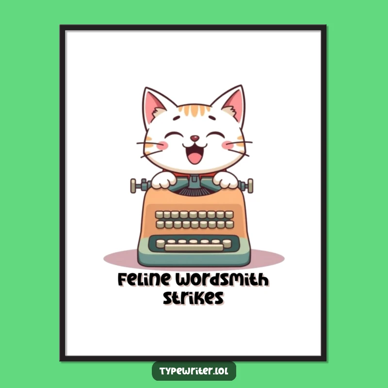 Funny Cat Writer Digital Art: Instant Download of Literary Charm
