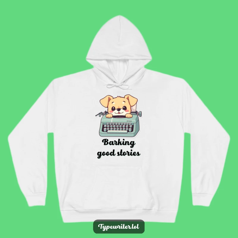 Funny Dog Typing Hoodie: Cozy Curious Pup Typewriter Gift