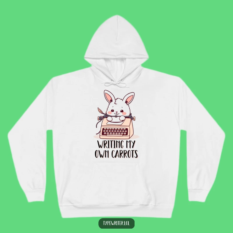 Funny Bunny Letter Writing Hoodie: Cozy Cheerful Rabbit Gift