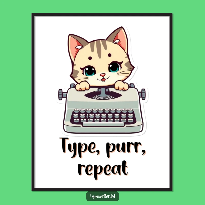 Free Printable Cat Wall Art: Mischievous Typist Funny Digital Download for Home Decor