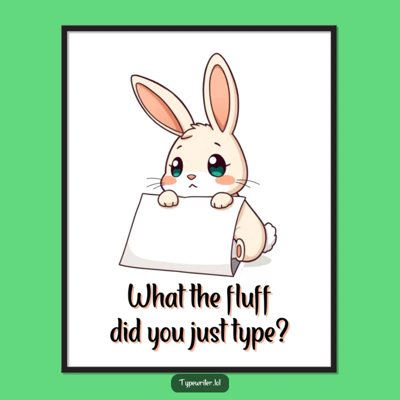 Free Printable Wall Art: Surprised Rabbit, Whimsical Decor Downloadable Art