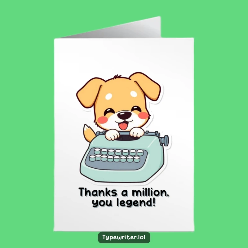 Free Printable Thank You Card: Funny Dog Typing, Heartfelt DIY Gift
