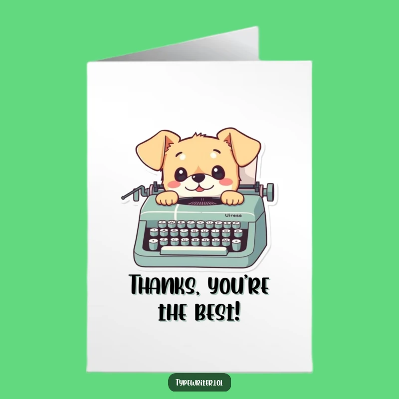 Free Printable Thank You Dog Card: Curious Pup Typist Funny Downloadable Gift