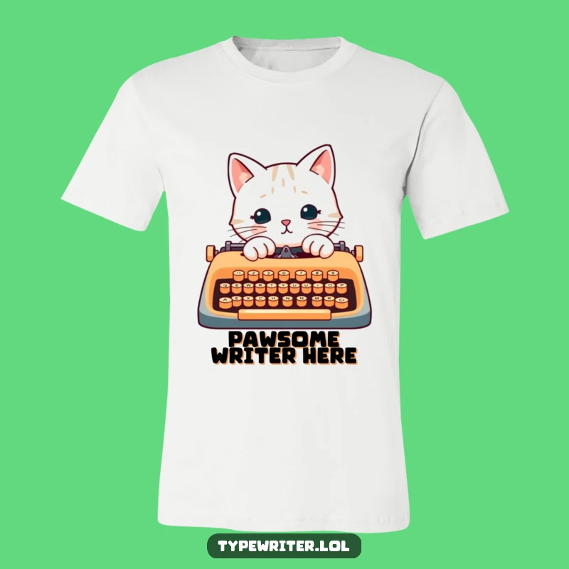 Funny Cat Writer T-Shirt: Paw-typing Feline Scribe Tee, an Essential Funny Gift