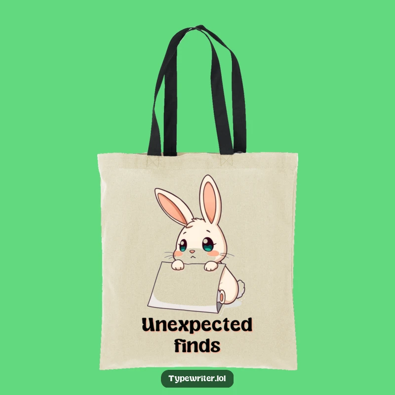 Funny Rabbit Surprise Tote Bag: Curious Bunny's Literary Shock - Hilarious Gift
